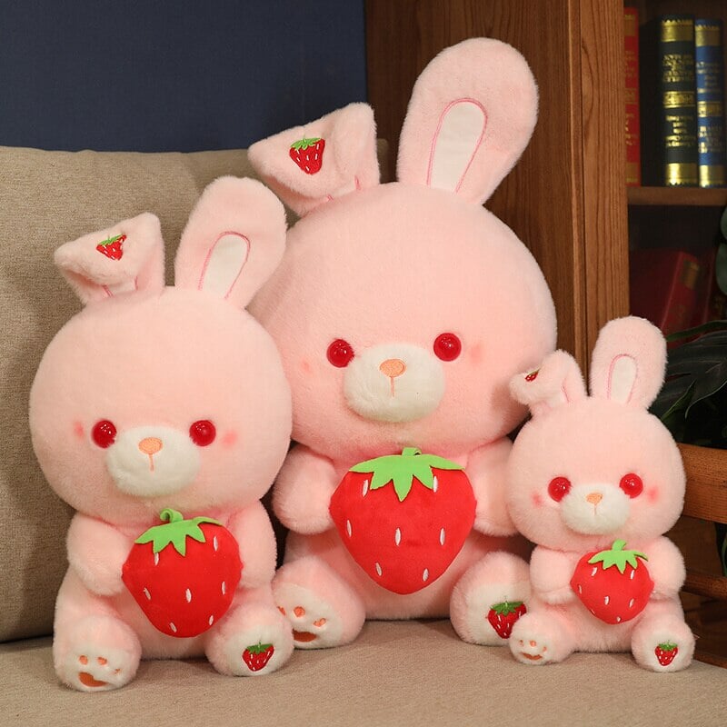 Pink Strawberry Bunny Rabbit Plush-Kawaii Dream