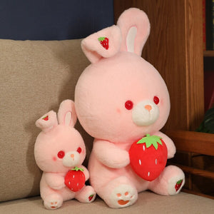 Pink Strawberry Bunny Rabbit Plush-Kawaii Dream