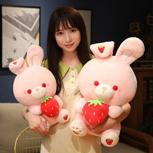 Pink Strawberry Bunny Rabbit Plush-Kawaii Dream