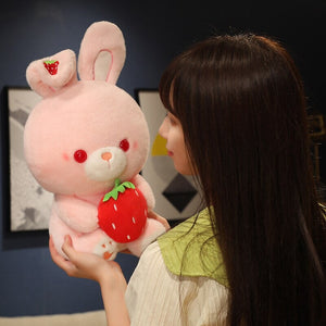 Pink Strawberry Bunny Rabbit Plush-Kawaii Dream