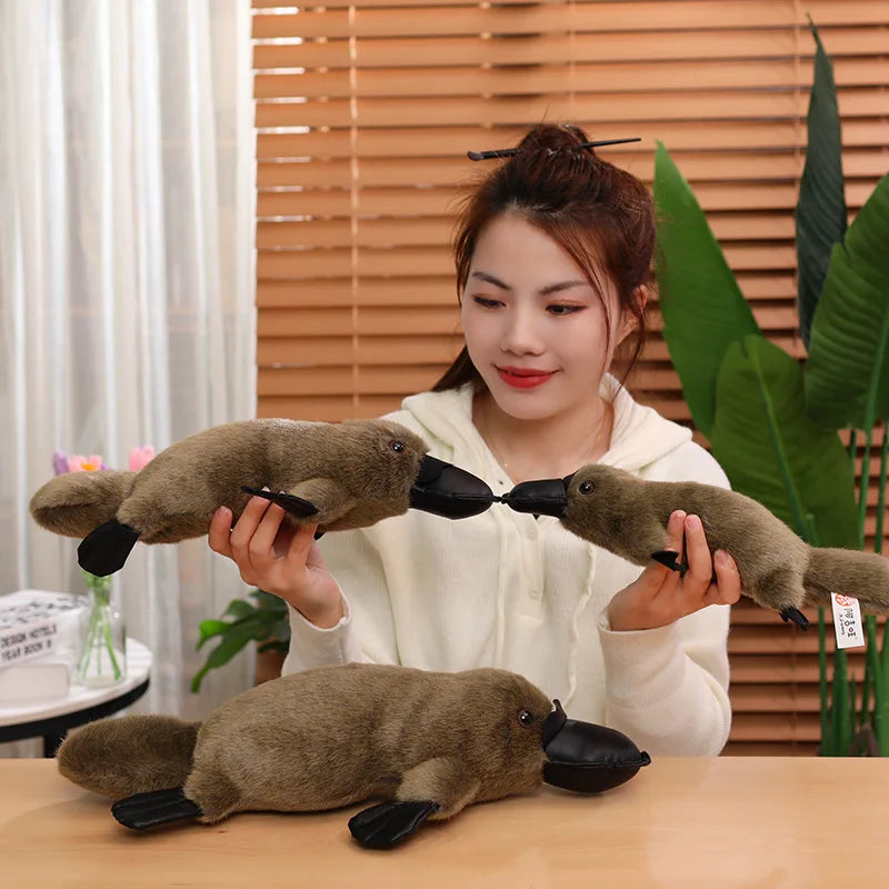 Pleep the Fluffy Brown & White Platypus Plush-Kawaii Dream