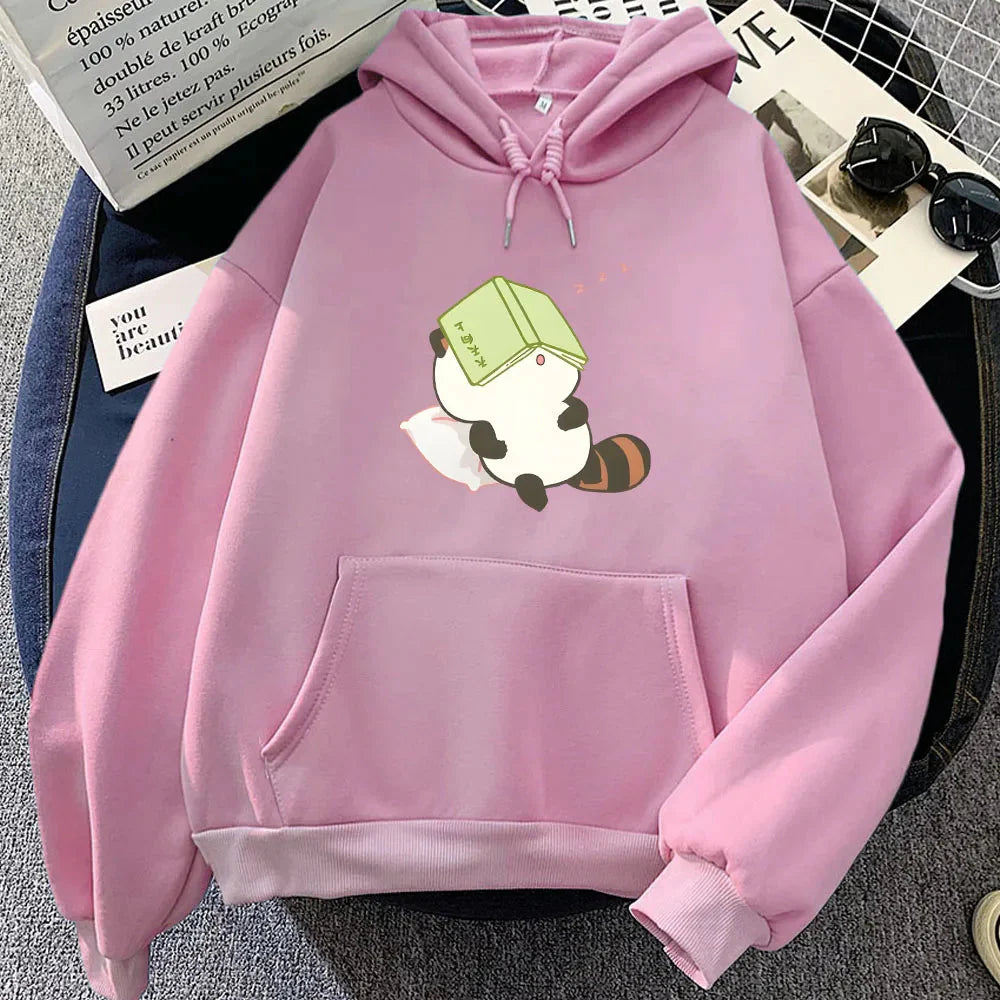 Raccoon Sleeping and Studying Unisex Hoodies-Kawaii Dream