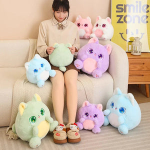 Rainbow Fluffy Cat Squad Ball Plushies-Kawaii Dream