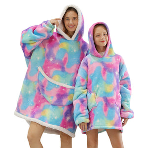Rainbow Parents & Kids Combo Oversized Blanket Hoodies-Kawaii Dream