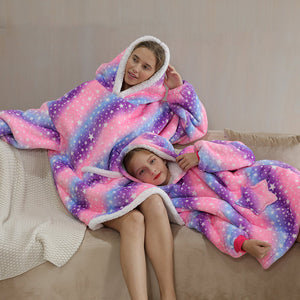 Rainbow Parents & Kids Combo Oversized Blanket Hoodies-Kawaii Dream