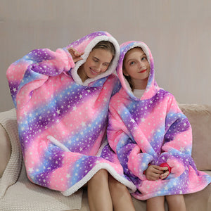 Rainbow Parents & Kids Combo Oversized Blanket Hoodies-Kawaii Dream
