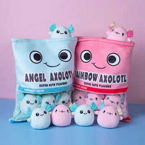Rainbow Pink Blue Axolotl Candy Bag Plushies-Kawaii Dream