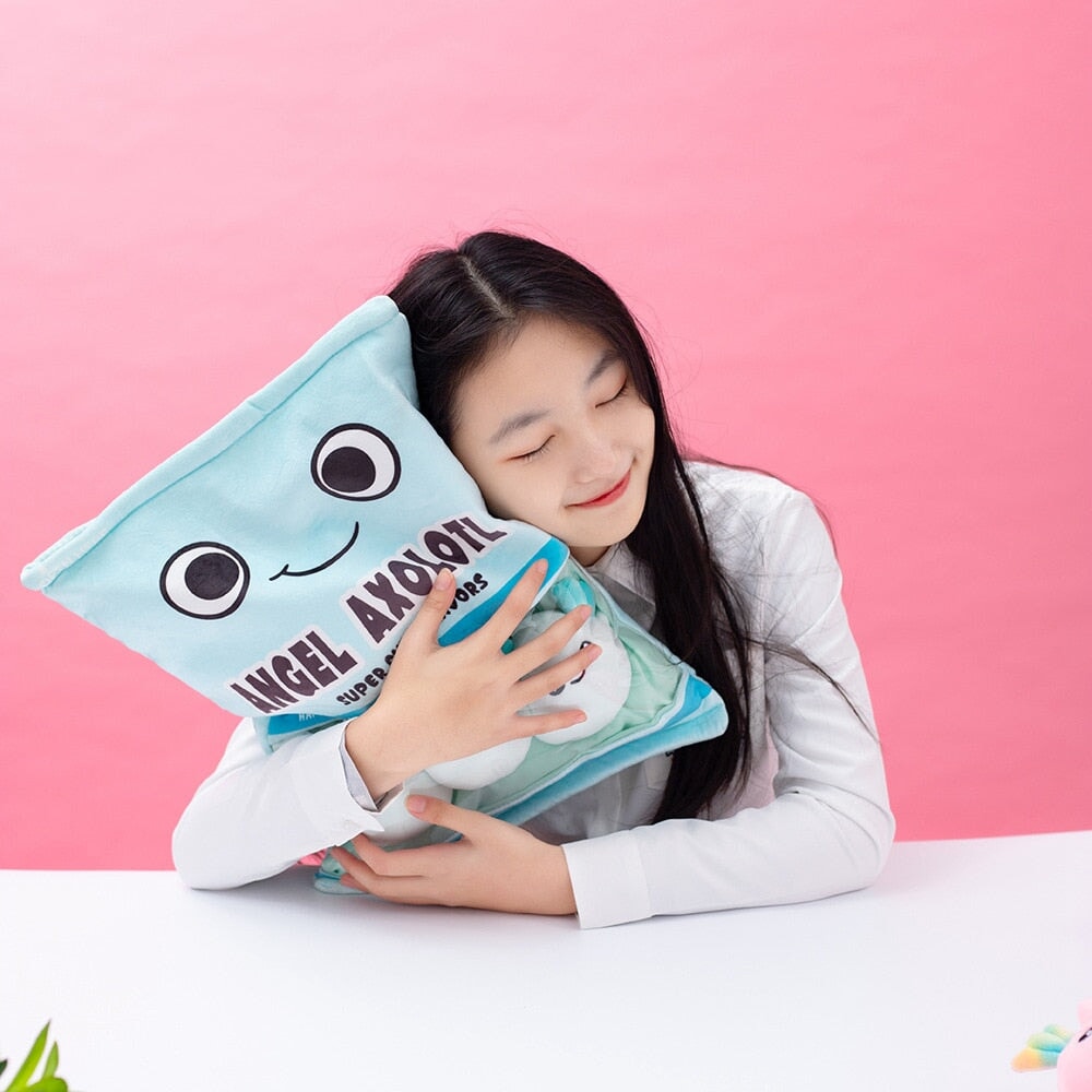 Rainbow Pink Blue Axolotl Candy Bag Plushies-Kawaii Dream