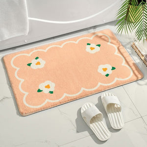 Rectangle Kawaii Floral Non-Slip Bathroom Mat-Kawaii Dream