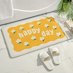 Rectangle Kawaii Floral Non-Slip Bathroom Mat-Kawaii Dream
