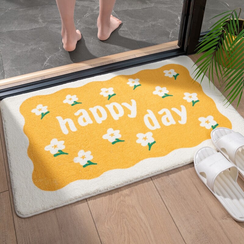Rectangle Kawaii Floral Non-Slip Bathroom Mat-Kawaii Dream