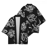 Red Black Golden Dragon Outlined Unisex Kimono-Kawaii Dream