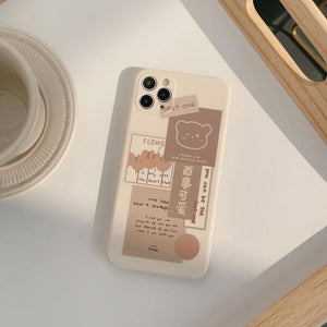 Retro Chocolate Boba Bear Collage iPhone Case-Kawaii Dream