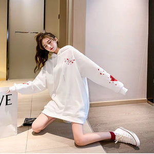 Romantic Couple Red-crowned Cranes Hoodie-Kawaii Dream