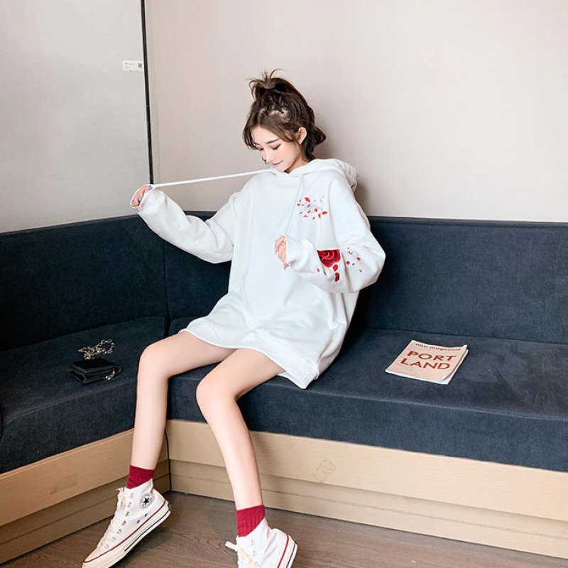 Romantic Couple Red-crowned Cranes Hoodie-Kawaii Dream