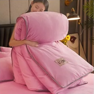 Rose Gray Pink Velvet 3 Pc Bedding Set-Kawaii Dream