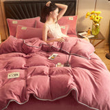 Rose Gray Pink Velvet 3 Pc Bedding Set-Kawaii Dream