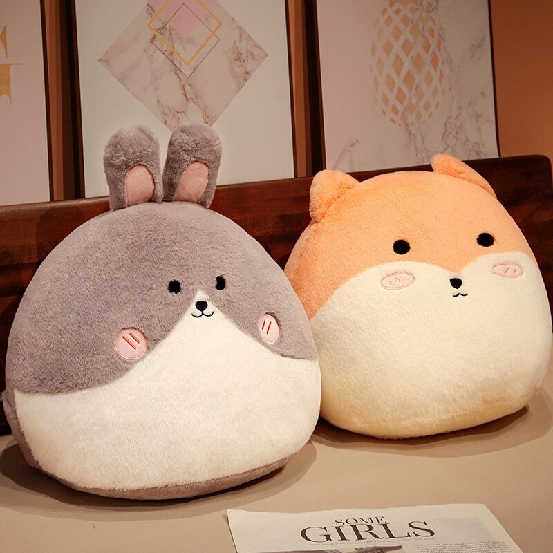 Round Cat Bunny Fox Pillow Plushie Collection-Kawaii Dream