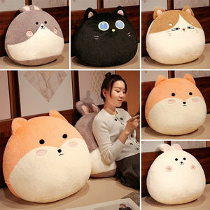 Round Cat Bunny Fox Pillow Plushie Collection-Kawaii Dream