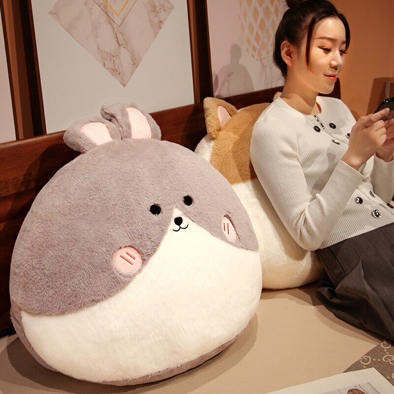 Round Cat Bunny Fox Pillow Plushie Collection-Kawaii Dream