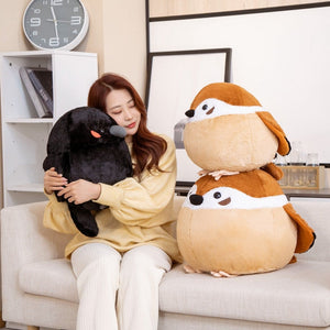 Round Chonky Sparrow Raven Crow Bird Plushies-Kawaii Dream