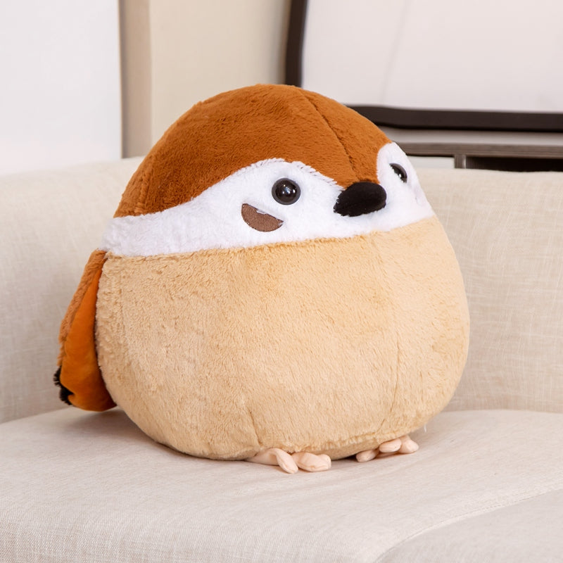 Round Chonky Sparrow Raven Crow Bird Plushies-Kawaii Dream