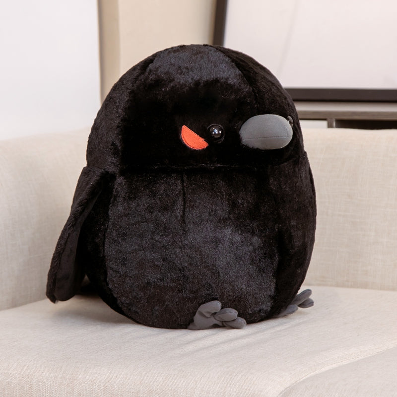 Round Chonky Sparrow Raven Crow Bird Plushies-Kawaii Dream