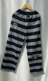 Striped Cartoon Embroidery Wide Leg Pants