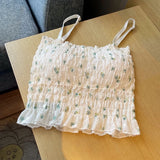 Floral Spaghetti Strap Camisole Built-In Bra