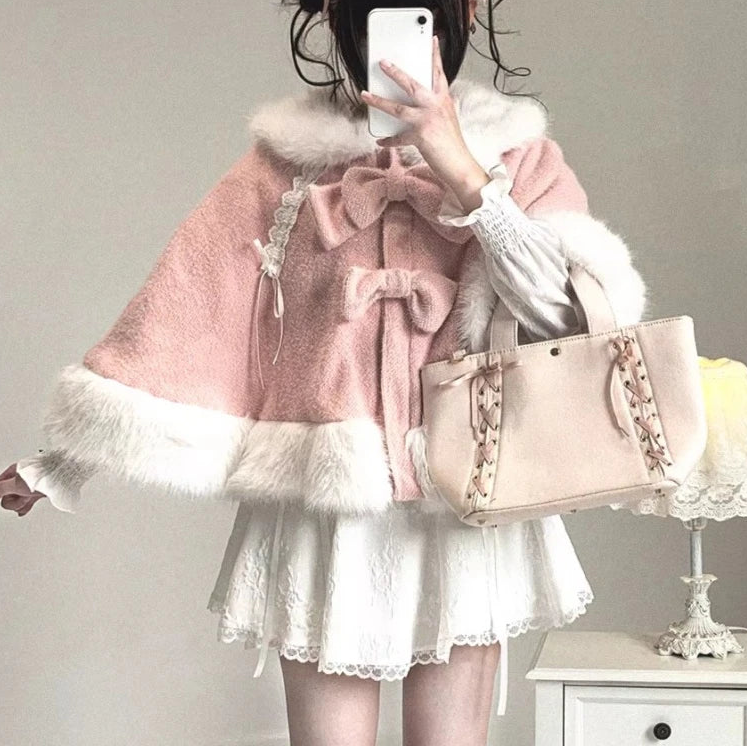Kawaii Bunny Ears Bow Cloak Coat