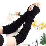 Knit Lolita Fingerless Arm Warmer Gloves