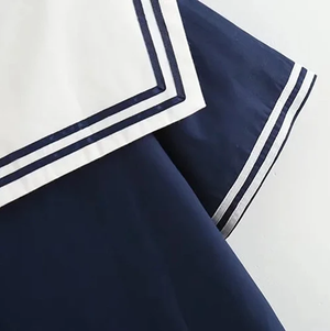 Sailor Moon Inspired Collar White Navy College Women's Shirt Top-Kawaii Dream