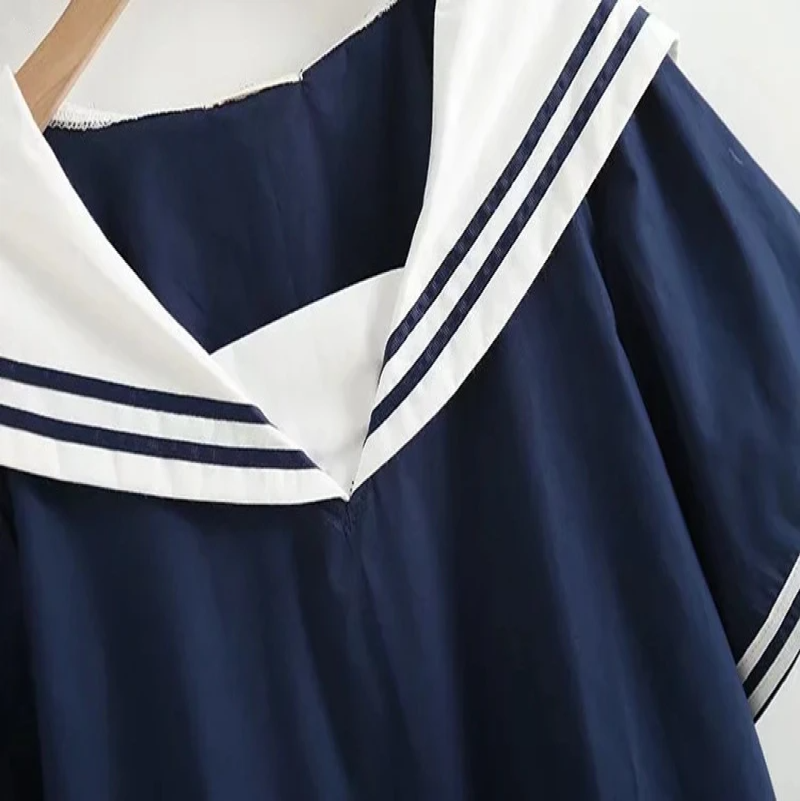 Sailor Moon Inspired Collar White Navy College Women's Shirt Top-Kawaii Dream