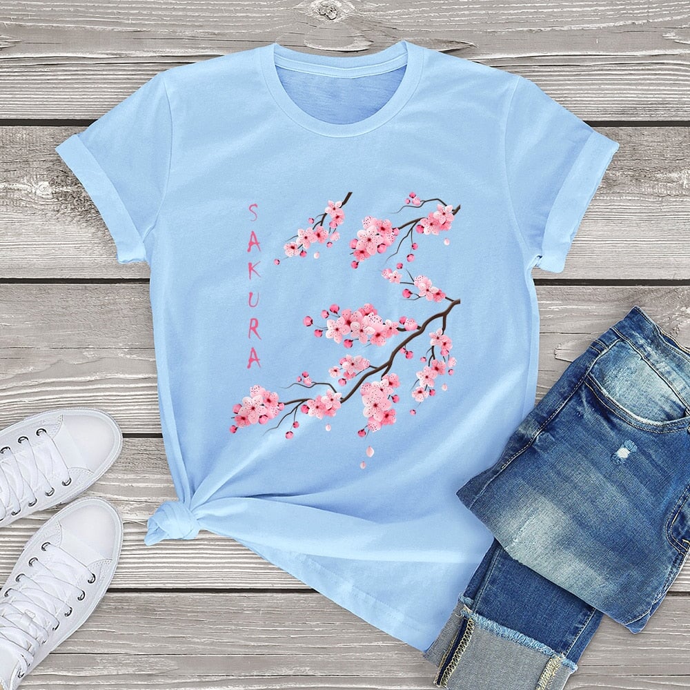 Sakura Cherry Blossom Tee-Kawaii Dream