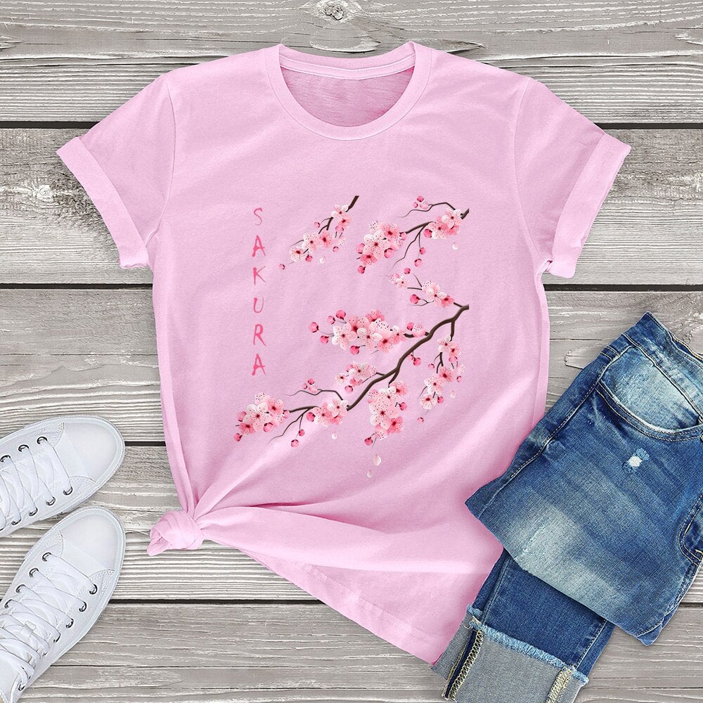 Sakura Cherry Blossom Tee-Kawaii Dream