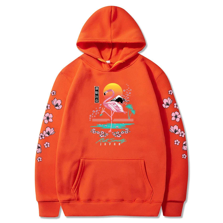 Sakura Flamingo Sunset Unisex Hoodie-Kawaii Dream