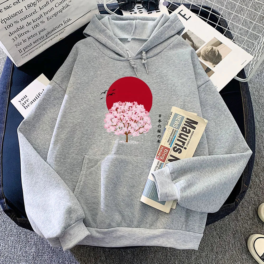 Sakura Tree Blood Red Moon Unisex Hoodie-Kawaii Dream