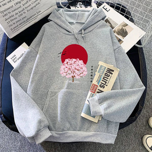 Sakura Tree Blood Red Moon Unisex Hoodie-Kawaii Dream