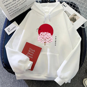 Sakura Tree Blood Red Moon Unisex Hoodie-Kawaii Dream