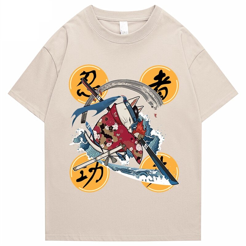 Samurai Cat Water Breathing Form Unisex Tee-Kawaii Dream