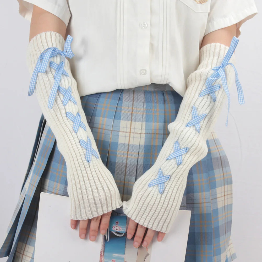 Knit Lolita Fingerless Arm Warmers & Leg Warmers