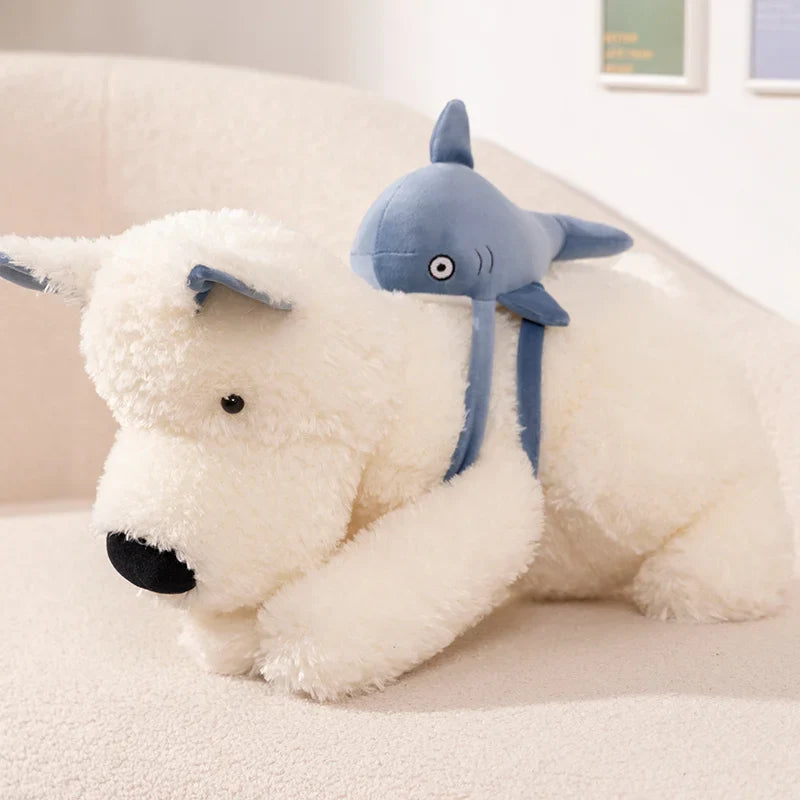Schnauzer Dog With Shark Bag Plush-Kawaii Dream