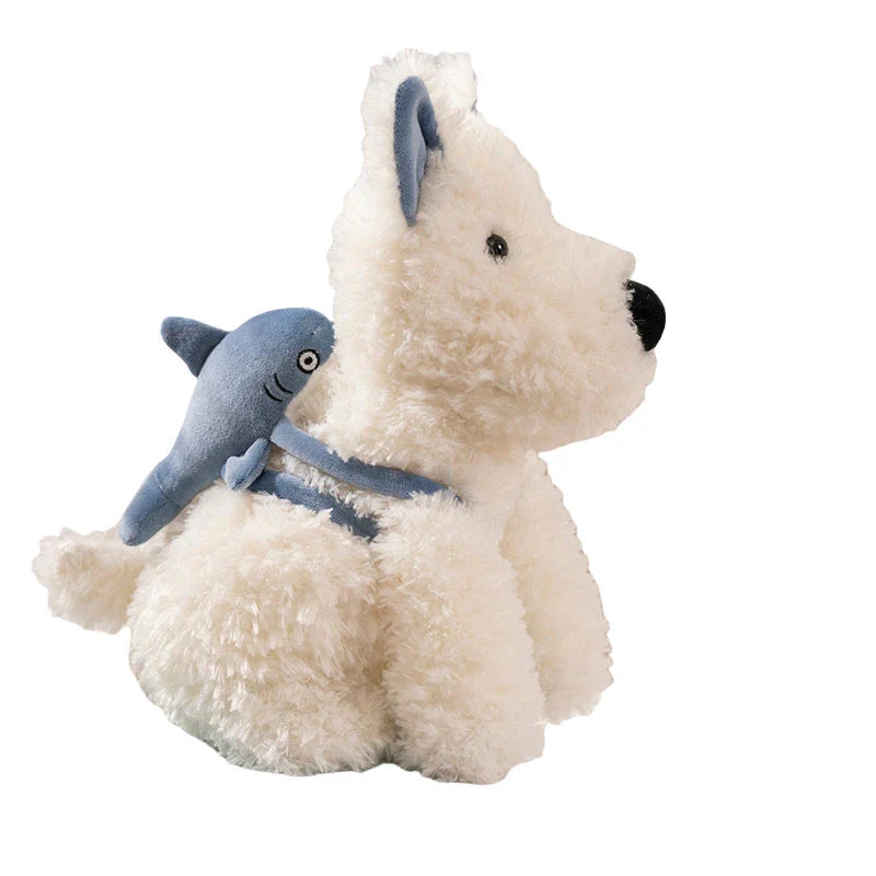 Schnauzer Dog With Shark Bag Plush-Kawaii Dream
