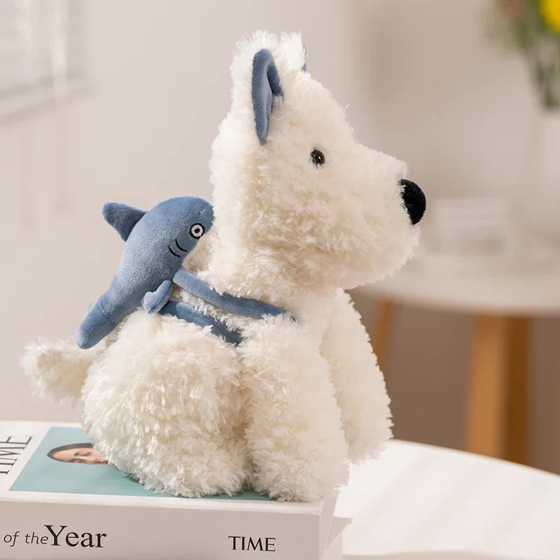 Schnauzer Dog With Shark Bag Plush-Kawaii Dream