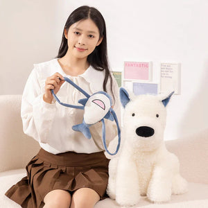 Schnauzer Dog With Shark Bag Plush-Kawaii Dream