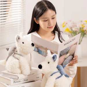 Schnauzer Dog With Shark Bag Plush-Kawaii Dream