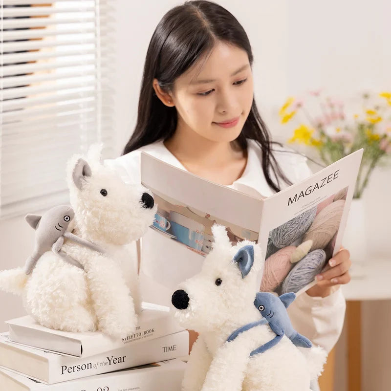 Schnauzer Dog With Shark Bag Plush-Kawaii Dream