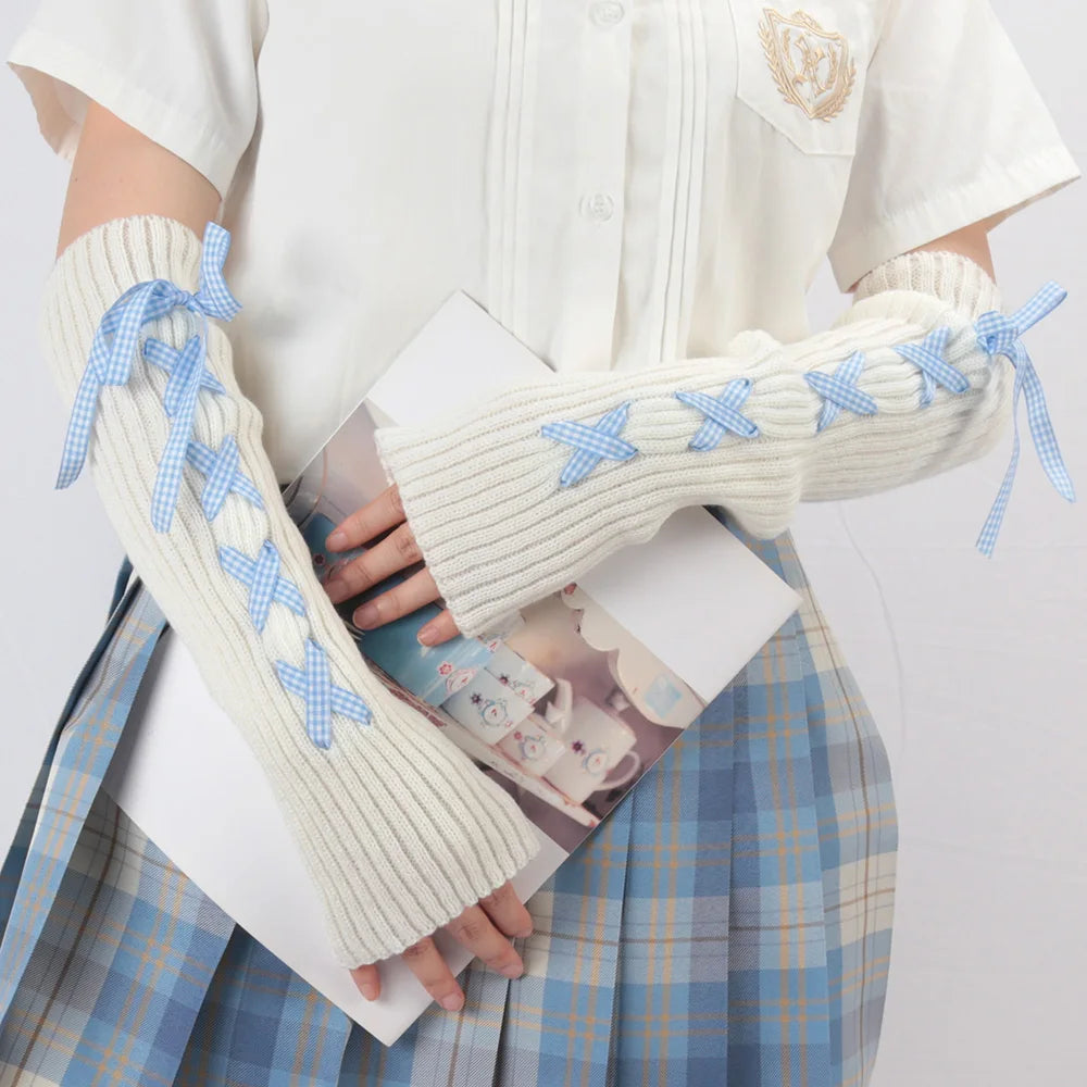 Knit Lolita Fingerless Arm Warmers & Leg Warmers