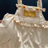 Sweet Lolita Cartoon Embroidery Corduroy Overalls