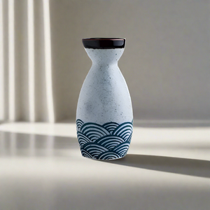 Seigaiha Sea Blue Japanese Ceramic Sake Set-Kawaii Dream